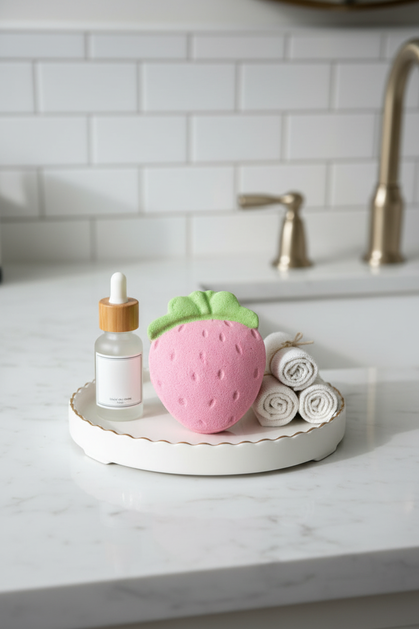 Hand Painted Market Strawberry Bath Bomb