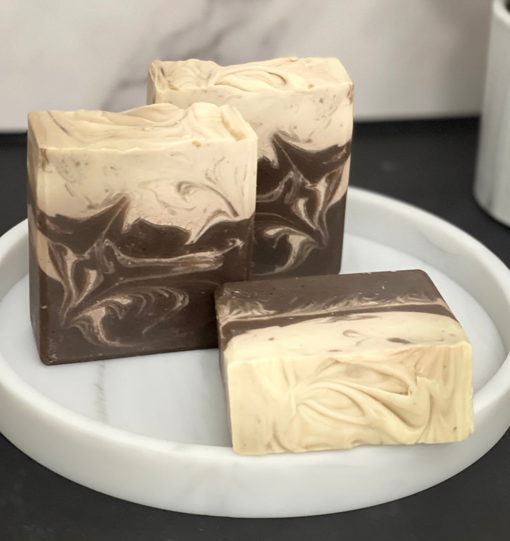 Coffee and Cream Soap Bar – No Exfoliation – Smooth Handmade Artisan Soap
